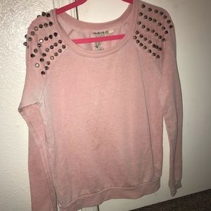 Caden pink sweatshirt with stud detail